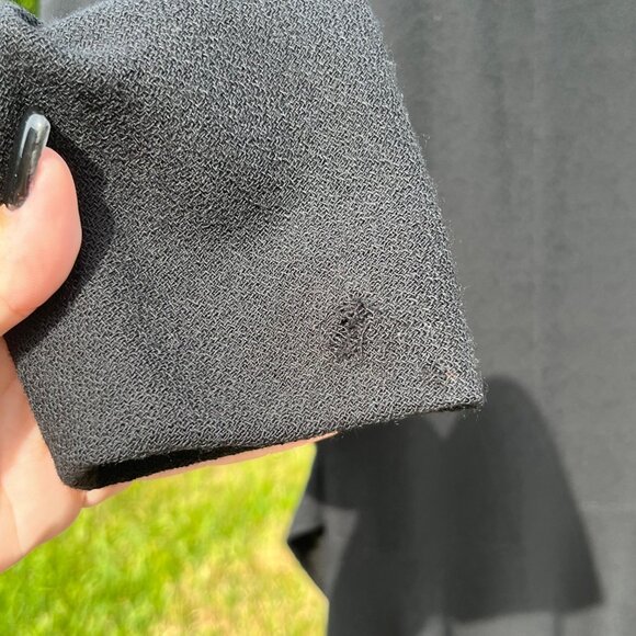 Vintage 90s Anne Klein 100% Wool Black Midi Dress Size 2 Petite - Picture 4 of 10